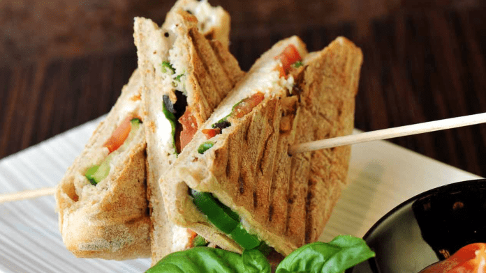 creamy, grilled vegetable sandwich