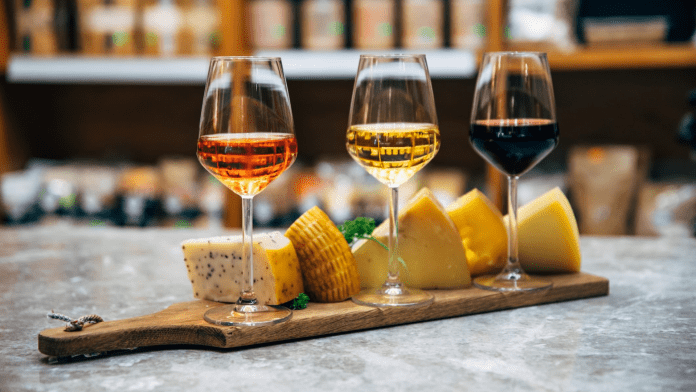 wine and cheese pairing
