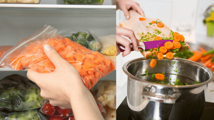 Frozen Veggies cooking Frozen Veggies cooking