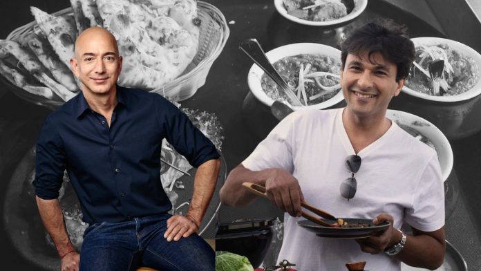 Amazon Founder Jeff Bezos Enjoys Culinary Experience at Vikas Khanna’s New York Restaurant Image of Jeff Bezos & vikas khanna