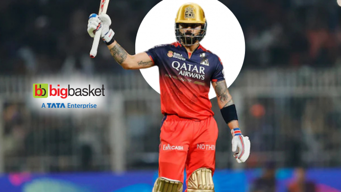Bigbasket Ties Up with RCB as Quick Commerce Partner for IPL 2025, Launches Hyperlocal Campaign with Virat Kohli Image of big basket