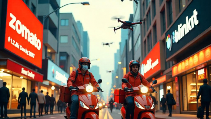 Quick Commerce Booms: Kearney Projects ₹1.7 Lakh Crore Market by 2027 as Zomato, Blinkit & Others Race Ahead Image of QuickCommerce