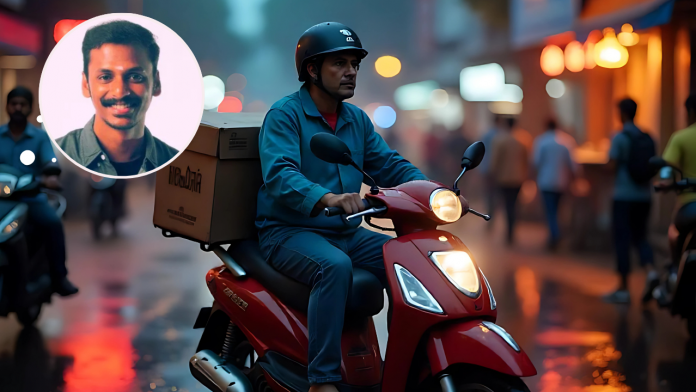 Bengaluru Techie with 19 Years’ Experience Delivers Food to Fund His Comeback — Padmanaban’s Story Goes Viral Image-of-delivery-partner.