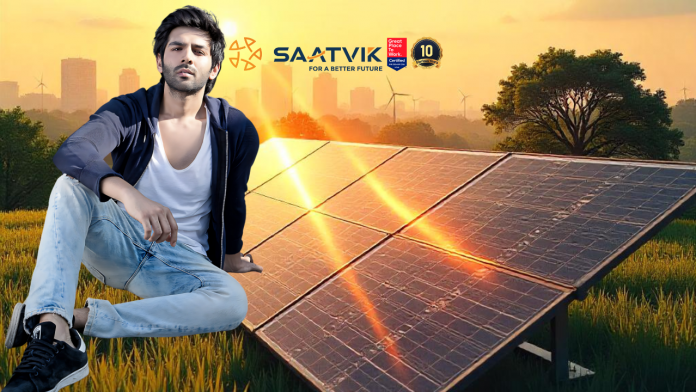 Saatvik Green Energy Brings Kartik Aaryan Onboard as Brand Ambassador to Power Its Clean Energy Movement Image of saatvik.